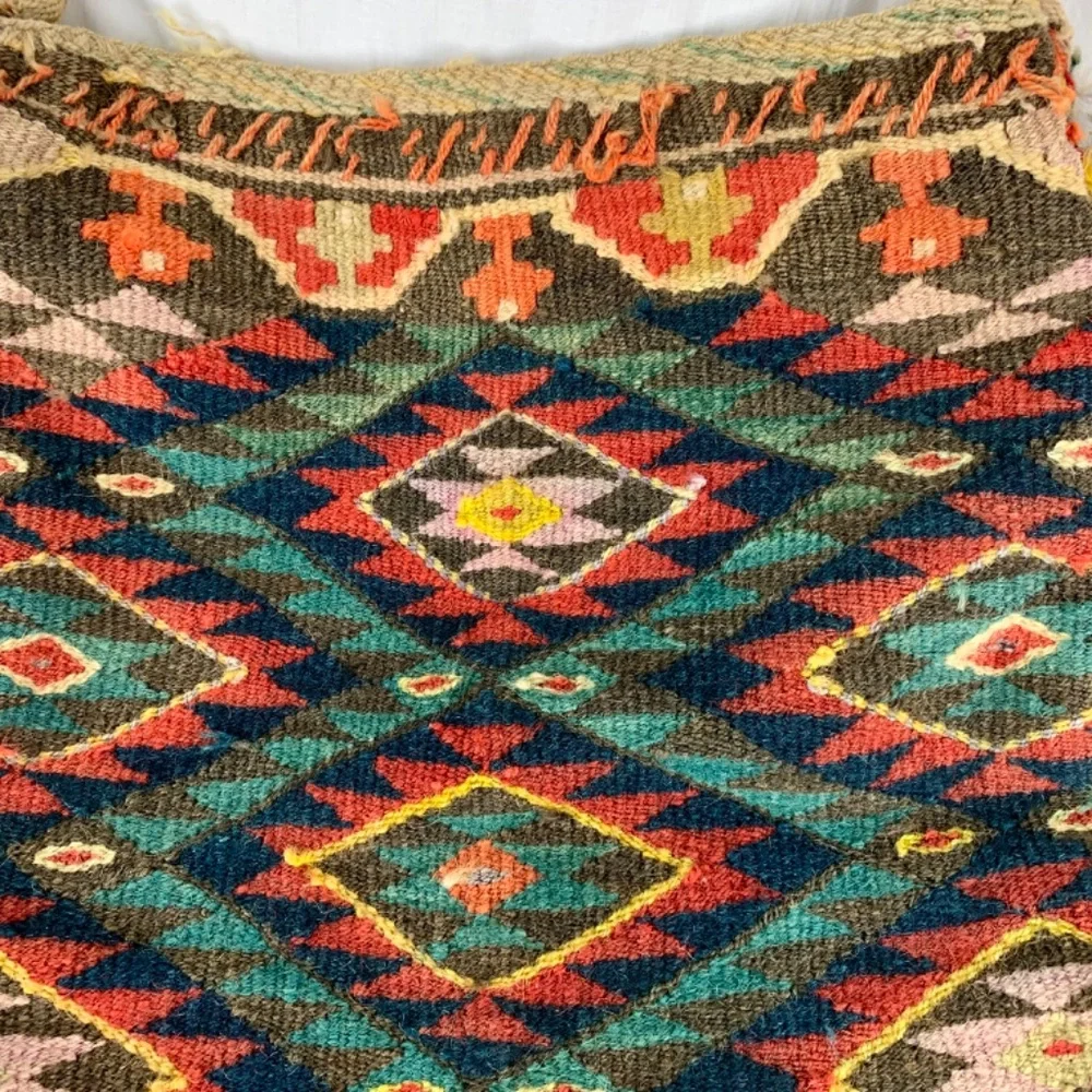 Antique Middle East Camel Saddle L Bag Hand Woven Rug 2 Hooks Tribal Ethnic